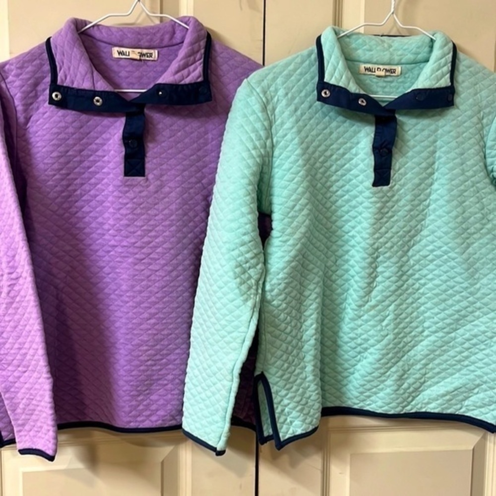 Wallflower quilted pastel pullover sweatshirt set women’s size S
